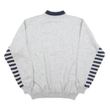 Mens Grey & Navy Sweatshirt Regent Park Graphic Crew Neck L Cotton Blend Comfort