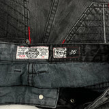 Akomks Hip Hop Jeans - 36W 30L Dark Wash Denim