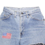 LEVI'S Womens Denim Blue Casual Shorts XS W26 American Flag Patch