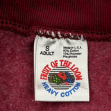 90'S Blank Made In USA Fruit Of The Loom Sweatshirt - Small Red Cotton Blend