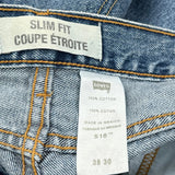 Levis 516 Slim Fit Jeans - 36W 30L Blue Cotton