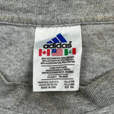 Three Stripe Brand Adidas Graphic T-Shirt - 2XL Grey Cotton