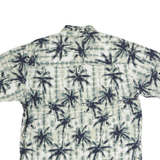 CROSSINGS Mens Cream & Black Palm Tree Print Shirt M Casual Cotton Blend Summer