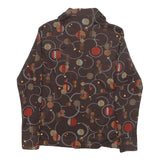 TRIUMPH Mens Brown Geometric Print Shirt M Retro Pattern Button Closure