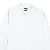 BOSS Mens White Plain Cotton Blend Shirt M Classic Formal Long Sleeve Button