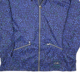 JANTEX Womens Blue & Green Patterned Nylon Jacket L Zip Casual Lightweight