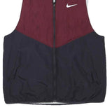 NIKE Womens Maroon & Navy Running Jacket M Polyester Blend Zip Therma-Fit