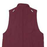 NIKE Womens Maroon & Navy Running Jacket M Polyester Blend Zip Therma-Fit