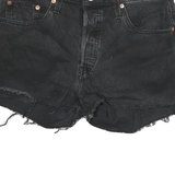 LEVI'S Womens Shorts Black Denim Cut-Off M W28 Distressed Edge Casual