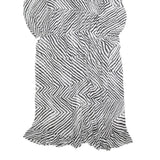 MONSOON Womens Black & White Printed Blouse Long Sleeve V-Neck XL Tie Front