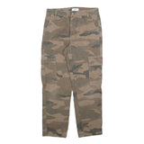 JACQUELINE DE YOUNG Womens Cotton Blend Green Camouflage Regular Cargo Trousers