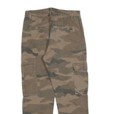 JACQUELINE DE YOUNG Womens Cotton Blend Green Camouflage Regular Cargo Trousers