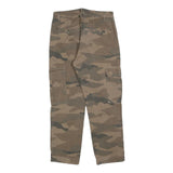 JACQUELINE DE YOUNG Womens Cotton Blend Green Camouflage Regular Cargo Trousers