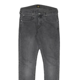 LEE Mens Slim Black Jeans Denim W28 L29 Classic Zip Pockets Comfort Style