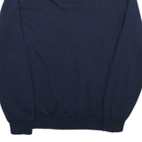 CALVIN KLEIN Mens Blue Plain V-Neck Basic Knit XL Wool Jumper