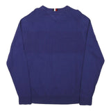 TOMMY HILFIGER Mens Blue Patterned Pullover Crew Neck Basic Knit XL Cotton Blend
