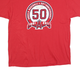 JERZEES Mens Red Angels Baseball 50th Anniversary Graphic T-Shirt XL Short
