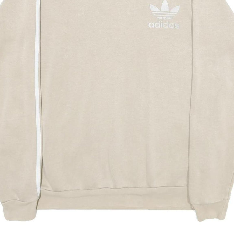 ADIDAS Mens Beige Sweatshirt Crew Neck M Classic 3-Stripes Trefoil Logo