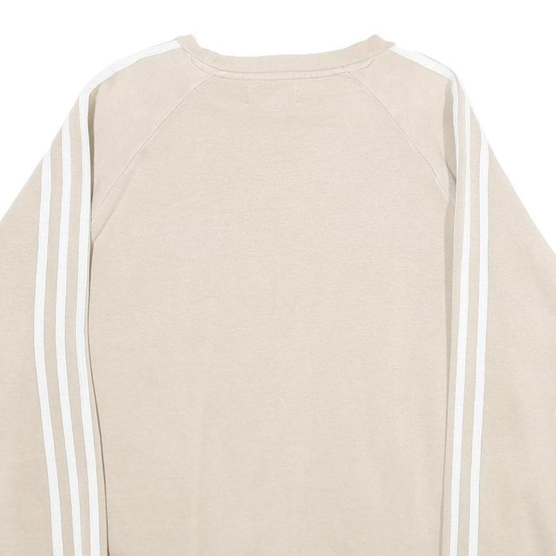ADIDAS Mens Beige Sweatshirt Crew Neck M Classic 3-Stripes Trefoil Logo
