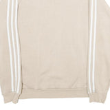 ADIDAS Mens Beige Sweatshirt Crew Neck M Classic 3-Stripes Trefoil Logo