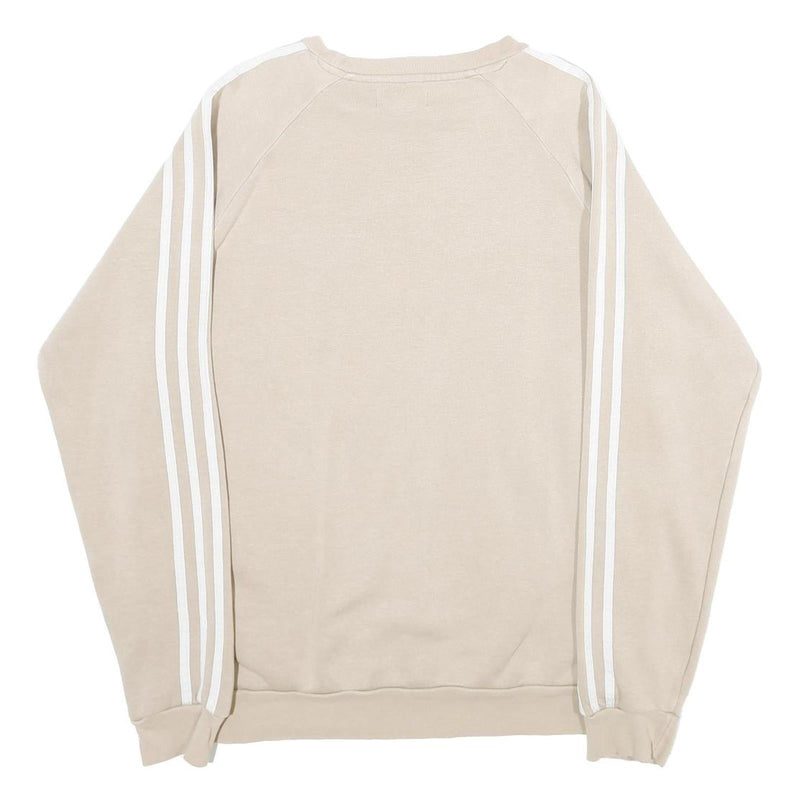 ADIDAS Mens Beige Sweatshirt Crew Neck M Classic 3-Stripes Trefoil Logo