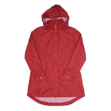 WOOLRICH Womens Red Jacket M Polyester Plain Hooded Zip Outdoor Casual