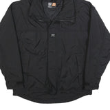 HELLY HANSEN Mens Black Outdoor Jacket L Polyester Blend Plain Waterproof Zip