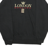 CORPORAID Mens Black London England Crew Neck XL Embroidered Sweatshirt
