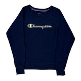 Champion Spellout Sweatshirt - XS Navy Cotton