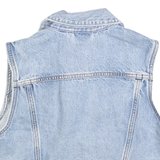 LEVI'S Womens Blue Denim Sleeveless Jacket M Cotton Button Closure Classic Fit