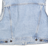 LEVI'S Womens Blue Denim Sleeveless Jacket M Cotton Button Closure Classic Fit