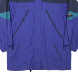 COLUMBIA Mens Blue Navy & Teal Outdoor Jacket L Polyester Blend Colorblock Zip