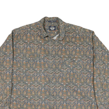 DOCKERS Mens Green Pattern Shirt XL Cotton Blend Long Sleeve Casual