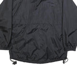 ADIDAS Mens Black & Blue Track Jacket L Synthetic Plain Zip Closure Sportswear