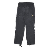 CARHARTT Mens Cotton Blend Relaxed Cargo Trousers Black W30 L30 Workwear Utility
