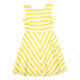 BODEN Womens Yellow & White Cotton Blend Day Dress Sleeveless Knee Length UK 8