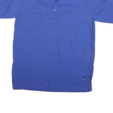 Mens Blue Polo Shirt XL Cotton Blend Short Sleeve Plain Pocket Casual Wear