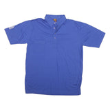 Mens Blue Polo Shirt XL Cotton Blend Short Sleeve Plain Pocket Casual Wear