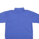 Mens Blue Polo Shirt XL Cotton Blend Short Sleeve Plain Pocket Casual Wear