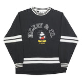DISNEY Womens Black & White Mickey Classic Crew Neck L Sweatshirt Retro Style