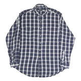 POLO RALPH LAUREN Mens Blue & White Check Shirt XL Classic Cotton Long Sleeve