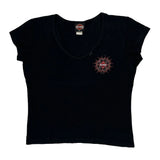 Harley Davidson Graphic T-Shirt - Medium Black Cotton