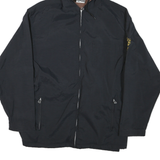 Mens Black & Brown Outdoor Jacket L Polyester Blend Woven Plain Hooded Zip