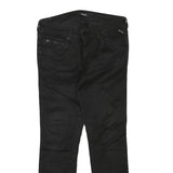 REPLAY Womens Black Regular Skinny Denim Medium W30 L27 Zip Closure Jeans