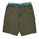 Utility Hip Hop Cargo Shorts - 36W 9L Green Cotton