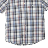 LEVI'S Mens Blue & Black Check Shirt M Casual Cotton Blend Short Sleeve