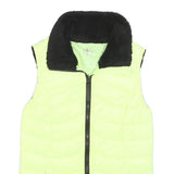 CALVIN KLEIN Womens Yellow & Black Quilted Gilet S Nylon Zip Front Casual Wear