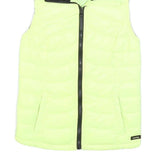 CALVIN KLEIN Womens Yellow & Black Quilted Gilet S Nylon Zip Front Casual Wear