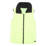 CALVIN KLEIN Womens Yellow & Black Quilted Gilet S Nylon Zip Front Casual Wear