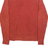 TOMMY HILFIGER Mens Red Patterned Cotton Jumper Crew Neck Basic Knit M Casual